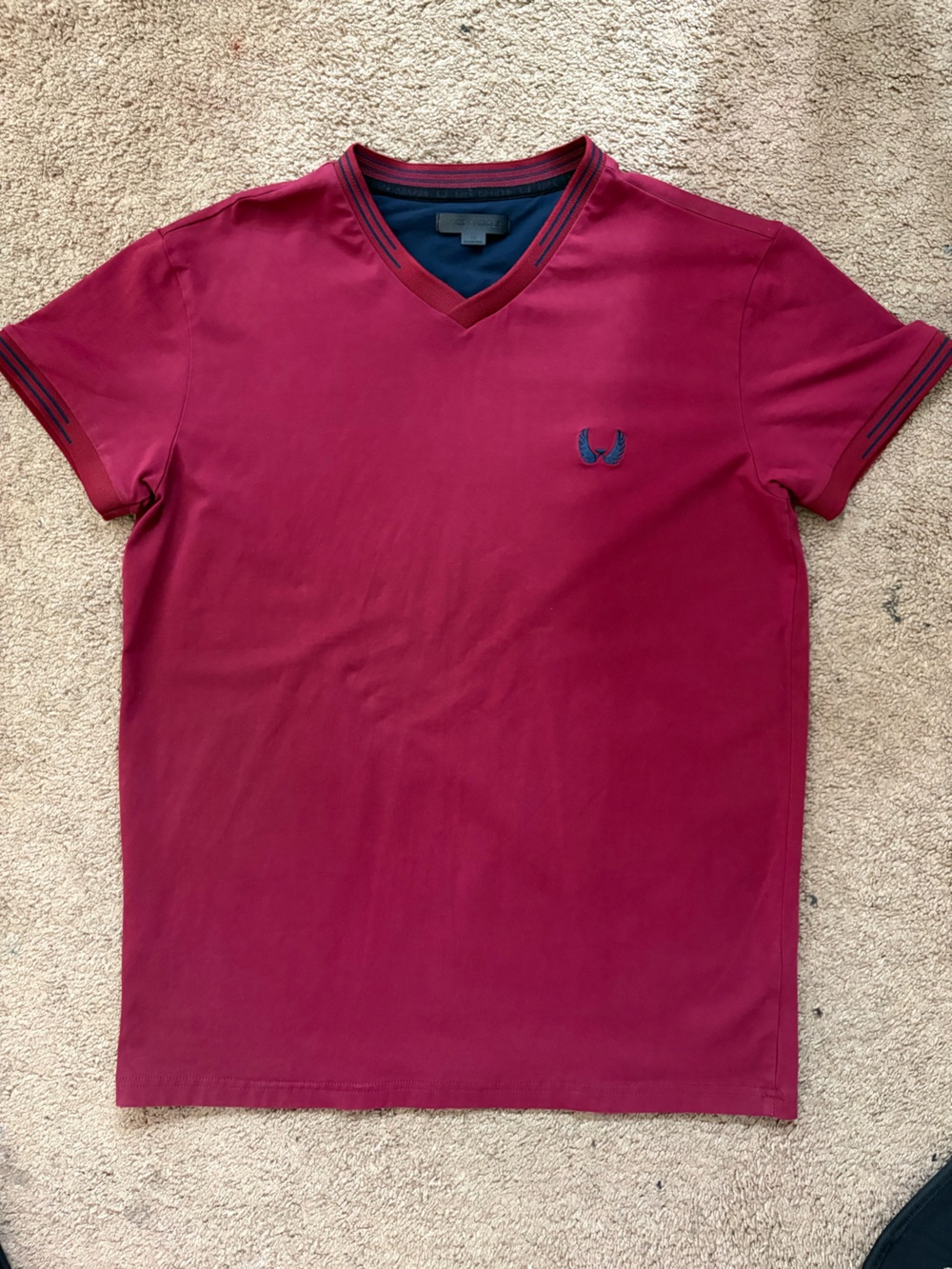 Men's V-Neck Polo Shirt - Ruby Red